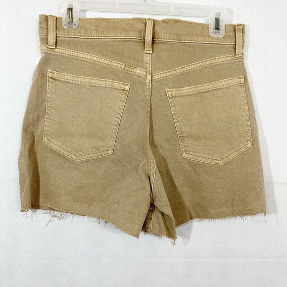 NEW Gap 4" Short High Rise Tan Brown Denim Raw Hem Jean Shorts - Size 28, 6 - Picture 3 of 9